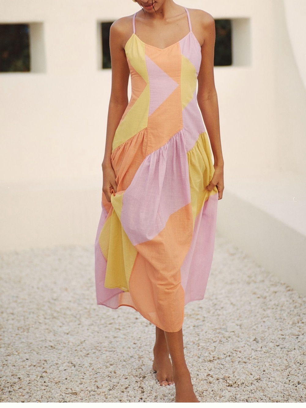 Anthropologie Celandine 100% Cotton A Line Midi Dress Large NEW